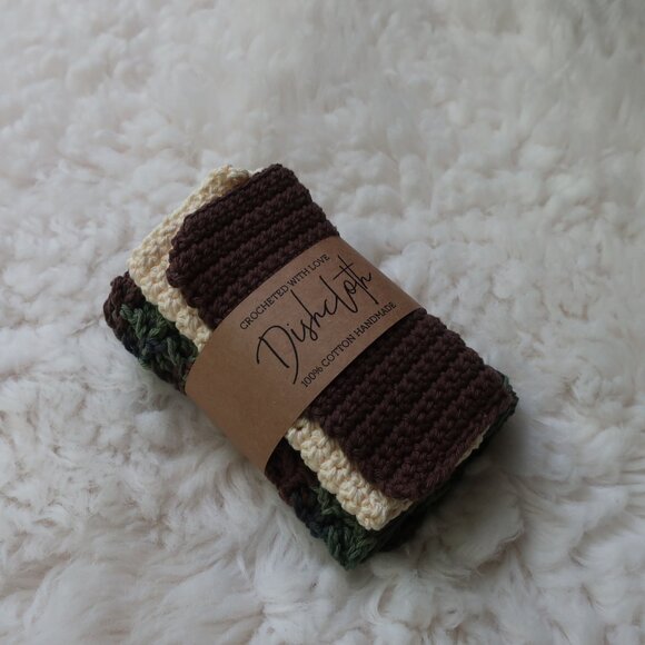 Multicolored Crochet Dish Drying Mats 100% Cotton Kitchen - Picture 9 of 12